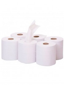 Pack of 6 White  Centerfeed rolls 150m x 170mm